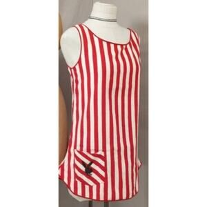 VTG Rare 70s Playboy Bunny Sleep Mini Dress Sz Small Striped Red White *Flaw